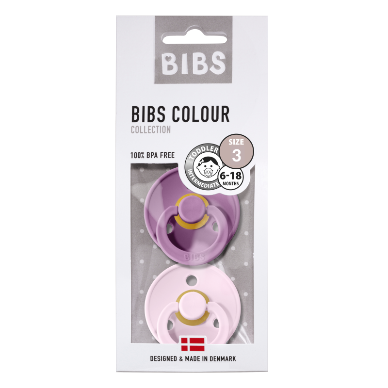 BIBS T3 fopspenen per 2 - Lavendel &amp; Baby Roze