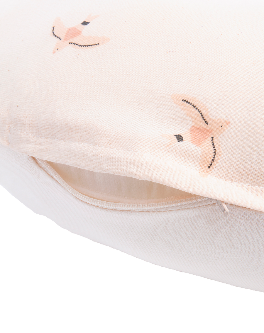 Luna Maternity Pillow | Nude Haiku Birds Natural - Nobodinoz 