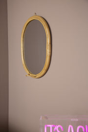 Miroir ovale rotin avec crochet - Childhome