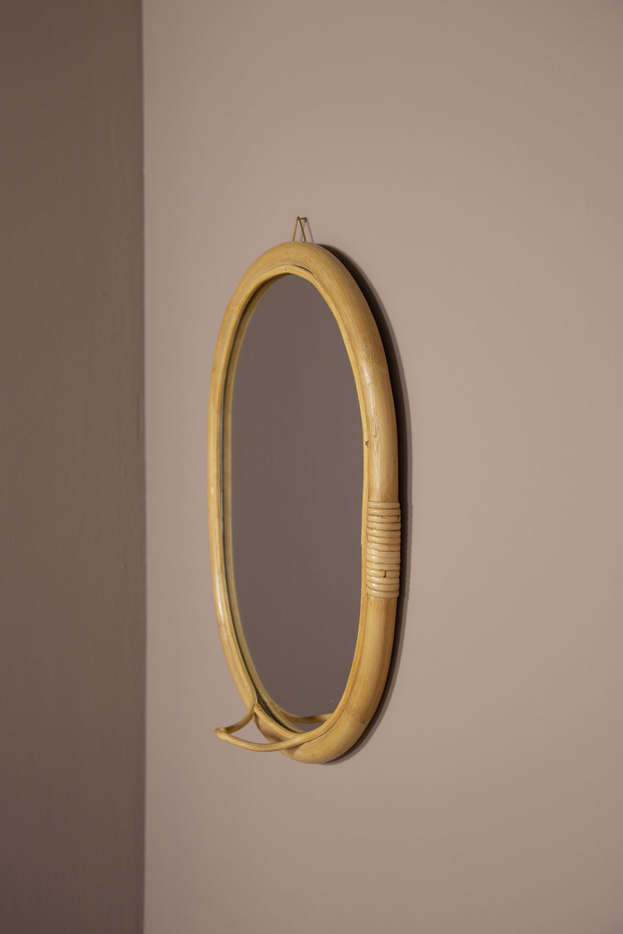 Oval rattan mirror with hook - Childhome