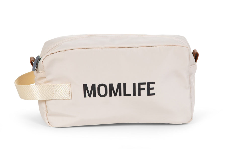 Momlife Ecru / Black toiletry bag - Childhome 